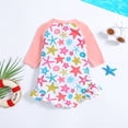 thumbnail image 3 of Emy Dola Baby-Girls Long Sleeve Zipper One Piece Swimsuit Floral Mermaid Rash Guard Swimwear UPF 50+ Infant Bathing Suit, 3 of 8