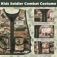 thumbnail image 4 of Disfraz de soldado de combate militar para niños con casco DeaO, 4 of 9