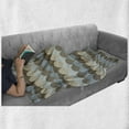 thumbnail image 6 of Geometric Soft Flannel Fleece Throw Blanket, Circular Patterned Sea Concept Oval Shaped Wave Design Nautical Inspirations, Cozy Plush for Indoor and Outdoor Use, 60" x 80", Multicolor, by Ambesonne, 6 of 6