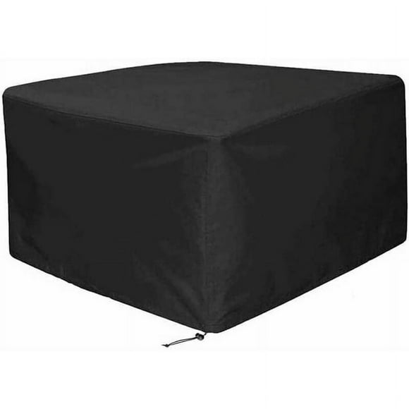 Heavy Duty Fabric Patio Table Cover, Square Black Waterproof Outdoor Furniture Cover with Full Coverage Protection for Patio Garden Indoor Areas