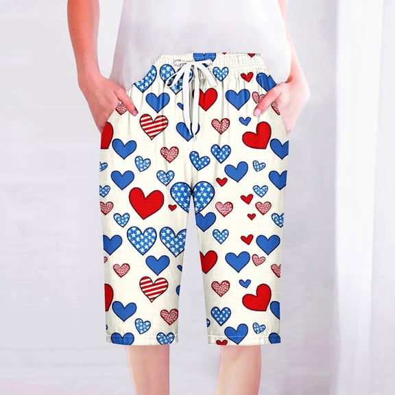 LEBONYARD Shorts for Women Plus Size,Women's Shorts with Unique Designs,Women Shorts Casual Pants Straight Leg Drawstring Elastic Waist Loose Comfy Pants with Pockets White S