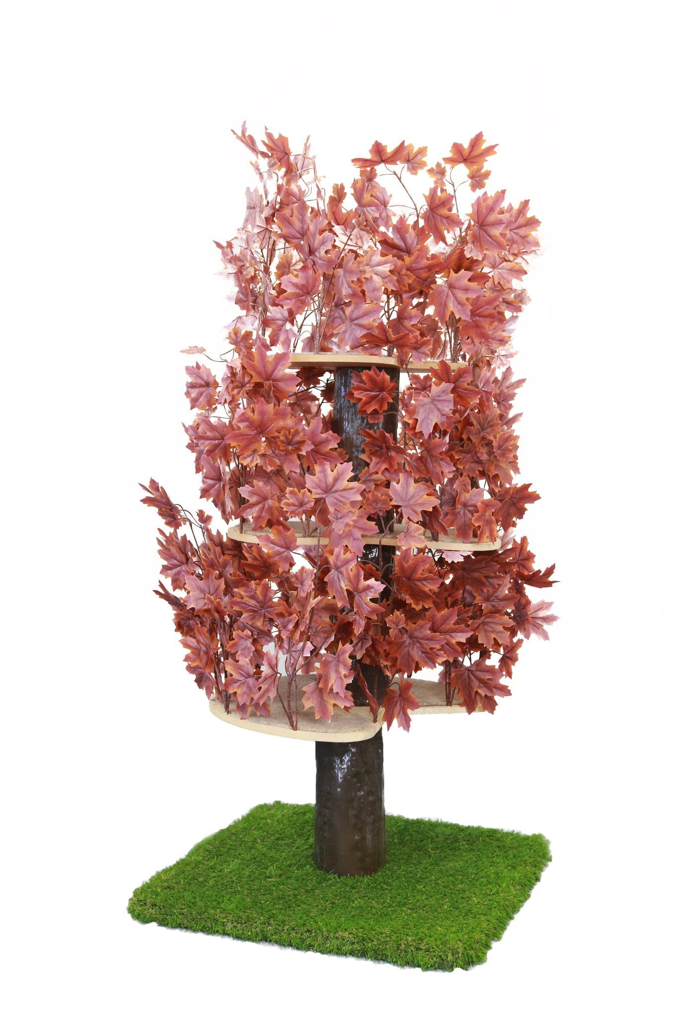 On2Pets Cat Tree with Leaves, Cat House & Cat Activity Tree, Multi