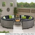 thumbnail image 3 of Noble House Baltaire Outdoor Round 8-Seater Wicker Sectional Set with Fire Pit, 3 of 4
