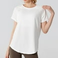 thumbnail image 2 of OSOLU Breathable O-Neck Casual T-Shirt Tshirts Tee For Women Summer Sports Wear Lightweight Comfortable Solid Color Hollow Out Design Classic Women Tops Dressy Casual, 2 of 7