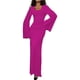 thumbnail image 2 of Vestido de Punto Acanalado para Mujer, Acampanada, Ajustado, Holgado e Informal. Rojo Rosa XL, 2 of 7