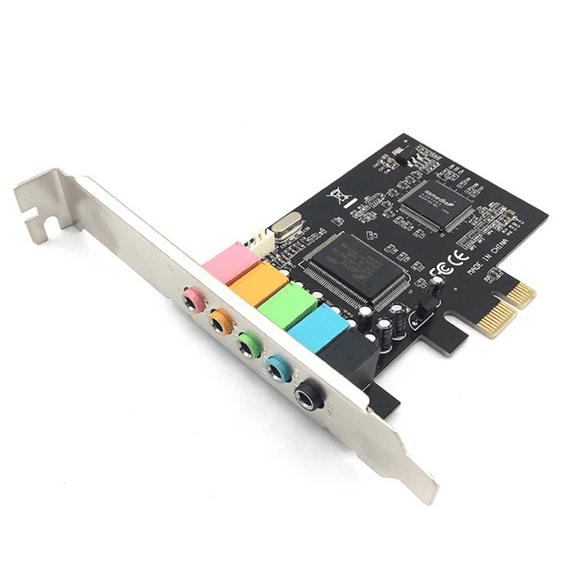 PCI-e Sound Card, 5.1 Internal Sound Card for PC Windows 8 7 with Low Profile Bracket, 3D Stereo PCI-e Audio Card, CMI8738 Chip 32/64 Bit Sound Card PCI Express Adapter