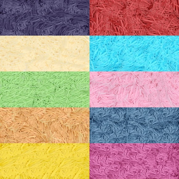 HDST-HOME Paquete de 10 hebras de papel de rafia multicolor de 7.05 oz, relleno de hierba, confeti de corte arrugado triturado para relleno de cestas, envolver suministros de fiesta de boda