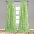 thumbnail image 5 of Ambesonne Lime Green Curtains, Triangles Pyramids, Pair of 28"x63", Pale and Fern Green, 5 of 5