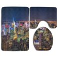 thumbnail image 1 of ABPHQTO Vista nocturna de la ciudad de Nueva York Juego de alfombras de baño de 3 piezas Alfombra de baño Alfombra de contorno y tapa de inodoro ABPHQTO Cont-CHAPPLE-21559, 1 of 2