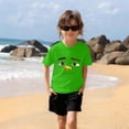 thumbnail image 4 of Boys Girls Solid Color Short Sleeve T-Shirt with Cute Print for Play and School, 4 of 6