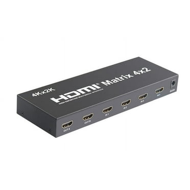 axGear 4x2 HDMI True Matrix Switch Splitter Selector Remote Control 3D 1080P 4-in 2-out