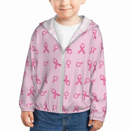 

Gaeub Breast Cancer Awareness 1 Print Athletic Sun Protection Hoodie for Kids Long Sleeve Outdoor UV Shirt Running Fishing Top for Boys Girls-3 Years