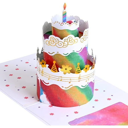 Happy Birthday Card For Girl Kids Wife Husband 3d Birthday Cake Pop-Up Greeting Cards Postcards Gifts With Envelope - 15