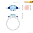 thumbnail image 5 of ANGARA Natural Cushion 1.95 ct Aquamarine & Trillion Tanzanite 3 Stone Ring in 14K White Gold for Women (Size-8mm) | March Birthstone, Anniversary, Jewelry Gift for Women | Natural Aquamarine Ring, 5 of 10