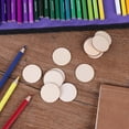thumbnail image 2 of 50x DIY Natural Blank Wood Pieces Slice Round Unfinished Crafts Wooden Discs AL, 2 of 10