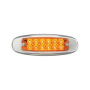 GG Grand General 78565 SE33Amber Rectangular Spyder 12-LED Marker and Clearance Sealed Light with Stainless Steel Rim