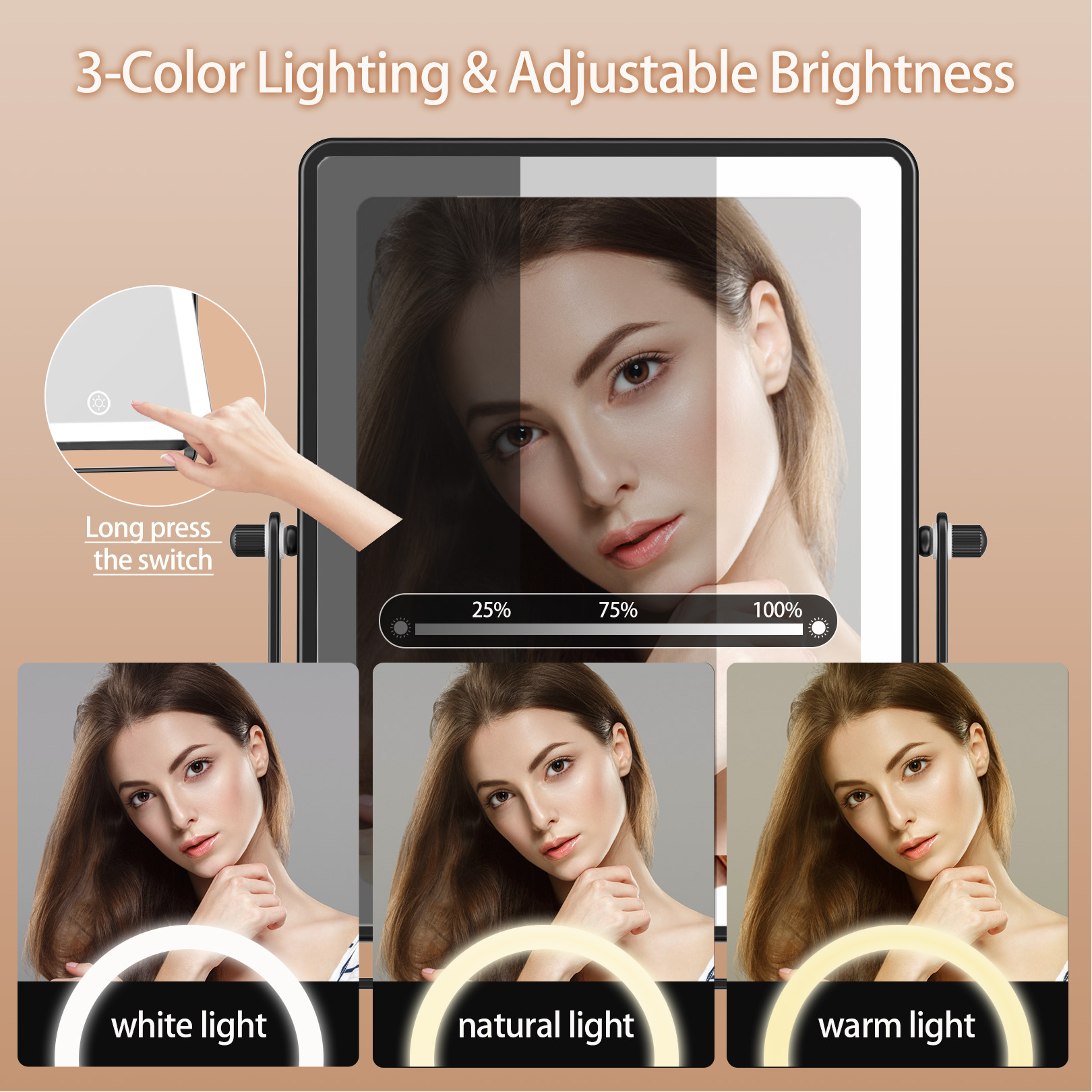 Funtouch Double Sided Magnifying Wall Mirror 8.7 Inch Black photo 8