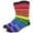 Black / Red / Orange etc., variant on Men's Cotton Luxury Colorful Striped Casual Crew Dress Socks, Black / Rainbow, Size 8 to 13