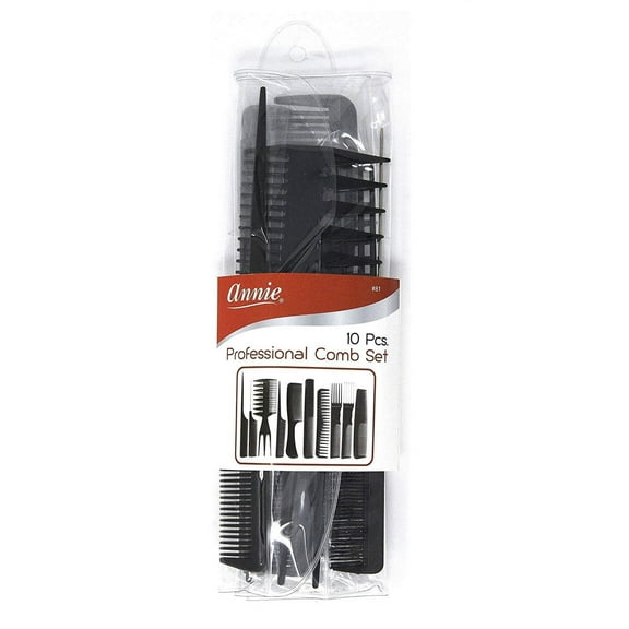 Annie Professional Comb Set 10Ct Black C65