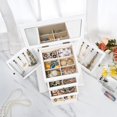 thumbnail image 6 of Sfugno Jewelry Box, Jewelry Box for Women, Rustic Wooden Jewelry Boxes & Organizers with Mirror, 4 Layer Jewelry Organizer Box Display for Rings Earrings Necklaces Bracelets,White, 6 of 9