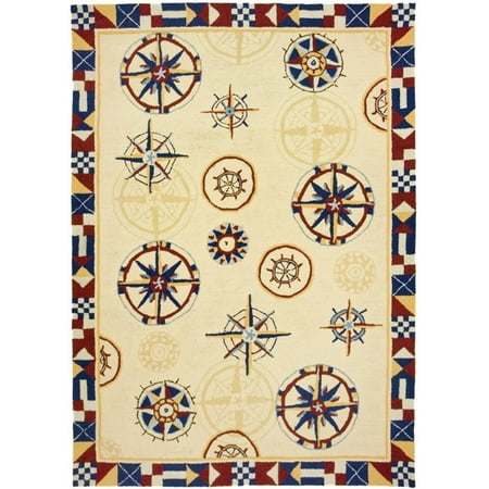 compass area hooked nautical sailing throw rug hand runner walmart
