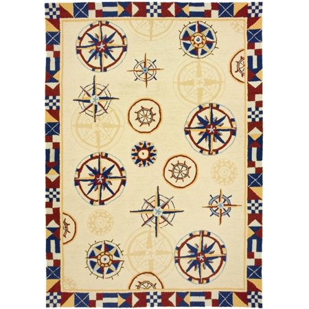 compass area hooked nautical sailing throw rug hand runner walmart