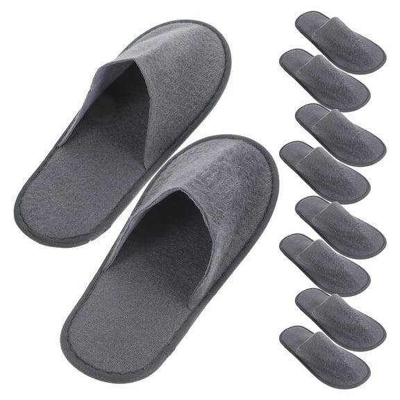 10 Pairs Disposable Spa Slippers Bulk Fluffy Closed Toe Slippers Non Slip Hotel Guest Slippers for Home Travel Use