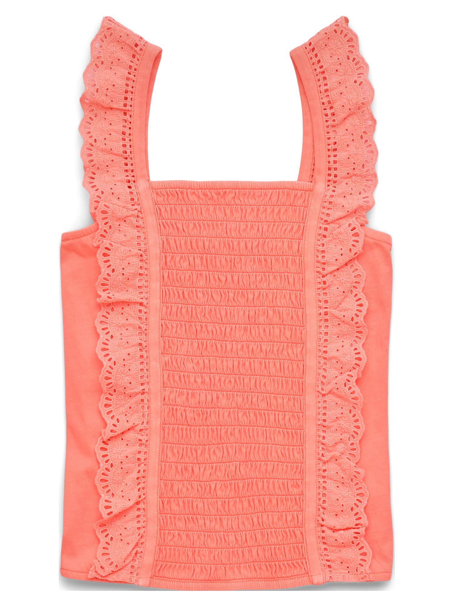 Justice Girls Smocked Ruffle Garment Dye Tank Top, Sizes XS-XLP