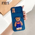 thumbnail image 1 of Funda de tarjeta de protección de silicona líquida con dibujos animados 3D oso dinosaurio para iphone 14 13 12 11 Pro Max MiNi X XR XS 7 8 plus SE 2 Tan Jianjun unisex, 1 of 2