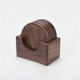thumbnail image 2 of 6 posavasos redondos de madera de nogal, ideales para decorar y proteger del calor. Perfectos para la mesa de té y café., 2 of 5