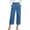 *Light Blue, variant on Women's Wrap Front Wide Leg Capri Jeans,High Waist Cross Over Cropped Denim Pants For Women,Ladies Washed Work Streetwear Trousers with Pockets,Blue,S-2XL