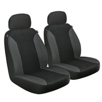 Genuine Dickies 2 Piece Repreve Universal Front Car Seat Covers - Black and Gray, 43163WDI