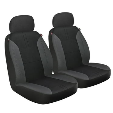 Genuine Dickies 2 Piece Repreve Universal Front Car Seat Covers - Black and Gray, 43163WDI