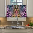 thumbnail image 2 of Yayeee Kitchen Curtains Tier Pair Light Filtering 27"x36" Rod Pocket Short Cafe Window Panel, Pink Wavy Plaid, 2 of 7