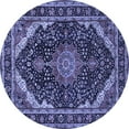 thumbnail image 1 of Ahgly Company Indoor Round Medallion Blue Traditional Area Rugs, 5' Round, 1 of 4