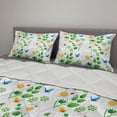 thumbnail image 2 of Ladybugs Comforter & Sham Bedding Set, Macro Chamomiles and Ladybugs Illustration Playful Magic Spirits of the Nature, 3 pcs Duvet Set Microfiber Filling Quilt, 5 Sizes, White Green, by Ambesonne, 2 of 4