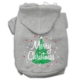 thumbnail image 1 of Scribbled Merry Christmas Screenprint Pet Hoodies Grey Size Xxl (18), 1 of 2