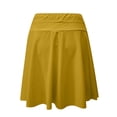 thumbnail image 5 of Women's High Waisted Swim Skirt with Shorts Liner Bathing Suit Tankinis Swimsuit Bottoms with Zipper Pockets Fringe Skirts for Women Yellow M, 5 of 9