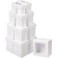 thumbnail image 1 of Square Gift Boxes with Lids for Presents Small White Gift Boxes with Clear Window Nesting Gift Boxes Set of 4 Flower Boxes for Arrangements, Mother's Day, 1 of 5