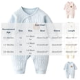 thumbnail image 3 of Busydd Cotton Newborn Rompers 0-6 Months Casual Cozy Long Sleeve Infant Romper Fashion Cute Side Tie Jumpsuit, 3 of 8