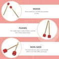thumbnail image 6 of Soimiss 2Pcs Red Drumstick for Bass Drum with Foam Head and Non Skid Wood Handle, 6 of 8