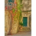 thumbnail image 2 of Eggers, Julie 19x24 Gold Ornate Wood Framed with Double Matting Museum Art Print Titled - Italy-Tuscany-Monticchiello Red ivy covering the walls of the buildings, 2 of 4