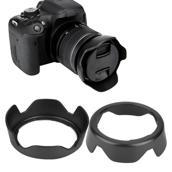 La Cámara ABS Duradera De La Campana De Lente EW60CII Elimina Las Protegidas De Luz No Deseadas Para EF S 1855 Mm F3.55.6 II Negro