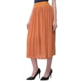 thumbnail image 3 of Rayon Womens Skirts Gauze High Waist Skirt for Women Solid Midi Skirt for Ladies Long Knee Length Girls Fashion Online By Oussum, 3 of 6