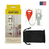 2 Pack Portable Travel Security Safety Door Lock for Hotel Room, Unbranded Intrusion Prevention Buckle (With Pouch)