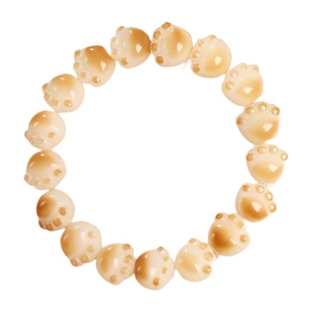 Pulsera de brazalete en forma de Pulsera liviana Versátiles versátiles con cuentas para mujeres para las citas Fiesta de regalo de cumpleaños Amarillo beige