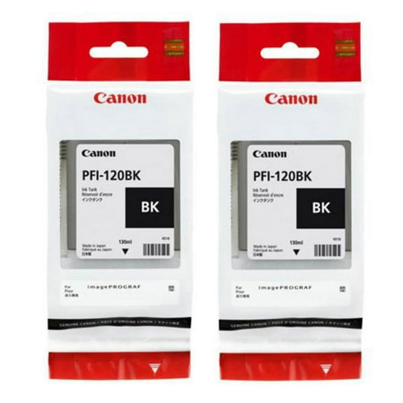 Canon PFI-120 Pigment Ink Tank (2 Pack, Black) in Retail Packaging