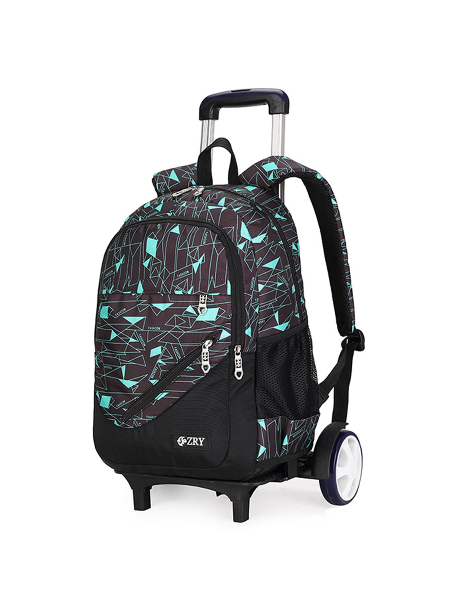 Frontwalk Girls Bookbag Large Capacity Rolling Backpack Multi Pockets Waterproof School Bag