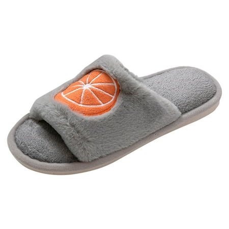 

ZHAGHMIN Ducky Slippers For Women Women Fuzzy Memory Foam Flat Slide Slippers Comfy Open Toe House Shoes Cotton Slippes House Slippers For Women Memory Foam Summer Feet Slippers For Women Extra Wide