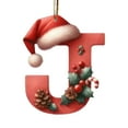 thumbnail image 2 of Kumdkd 3" Personalized Christmas Tree Ornaments - 26 Letters Acrylic Pendant Decorations for DIY, Home & Office (Holiday Gifts, Santa Hat Design), 2 of 6